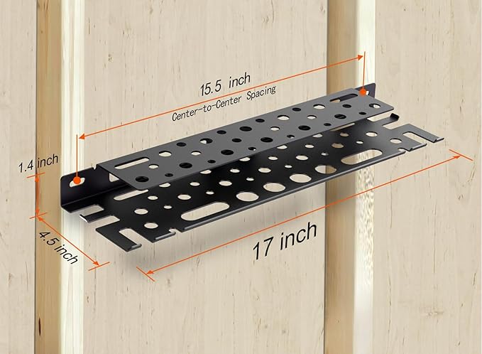 WallMount Tool Storage Rack, 17'' Metal Screwdriver Holder Organizer, Plier organizer, Equipped Suspension Holes for Pneumatic Tools