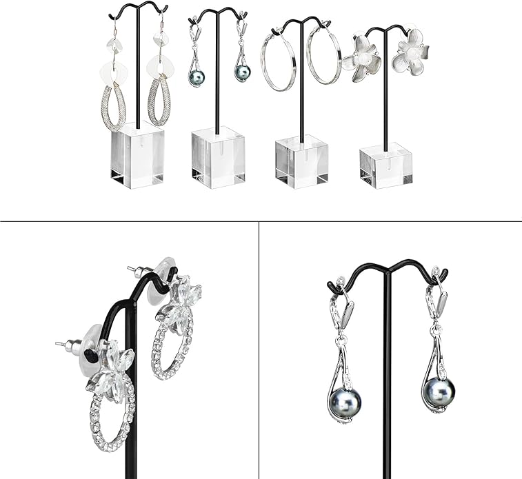 MOOCA Jewelry Display Set, Necklace Display Bust, Earring Organizer, Ring Holder Stand for Showcase and Store, Premium Fabric