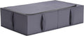TYEERS Under Bed Storage Containers, Durable Fabric, Washable, Collapsible, Under Bed Storage Bins for Clothes, Blankets, Sheets, Shoes, 27.5x16.5x7 Inches, 1-Pack, Dark Grey
