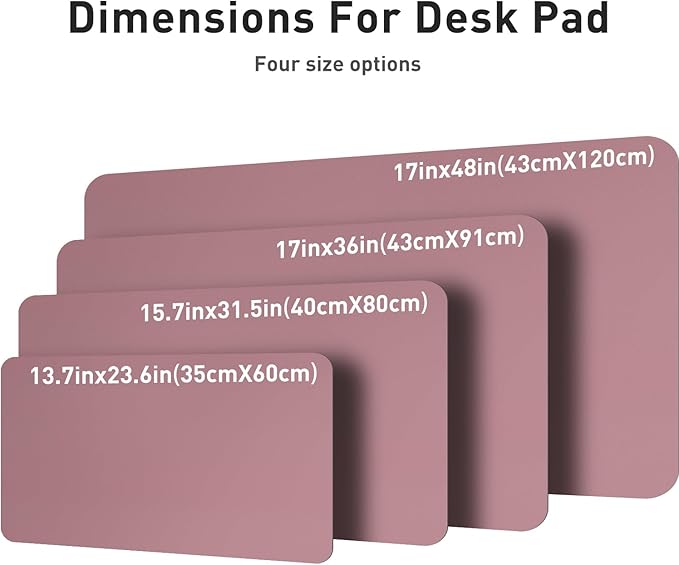Aothia Leather Desk Pad Protector, Mouse Pad, Office Desk Mat,Non-Slip PU Leather Desk Blotter, Laptop Desk Pad, Waterproof Desk Writing Pad for Office and Home (Dark Pink, 23.6" x 13.7")