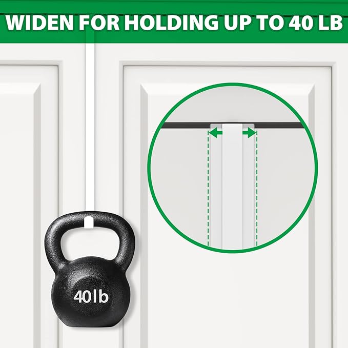 14" Over The Door Hooks, 4 Pack Widen Wreath Hangers Fit The 1-3/4" & 1-3/8" Door Thicknesses, Z-Shaped Metal Door Hanger Hooks for Hanging Wreaths, Hats,and Clothes (White-4Pack)