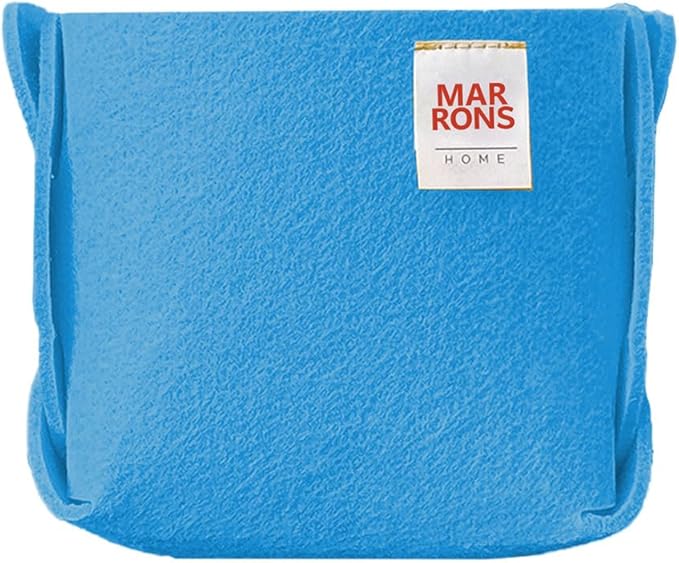 Collapsible Felt LIGHTBLUE Storage Bin Mini 3.9"x3.9"x3.9" – Foldable Basket with Handles for Closet, Toy Storage, Laundry Room Organization, Decorative Storage Bins for Shelves, Nursery