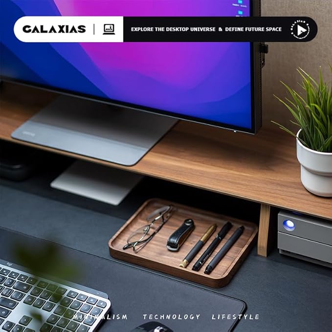 Galaxias Desktop Drawer Storage Tray, Men's Storage Box, Made of Walnut Wood, a Beautiful Office Desk Accessory Suitable for Both Office and Home use.