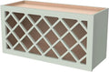 Solid Wood RTA Wine Bottle Rack Wall Cabinet with Lattice Panels - Wine Storage for Bar, Pantry, Cellar - Mocha (Jade Green, 30'W 12'D 15'H)