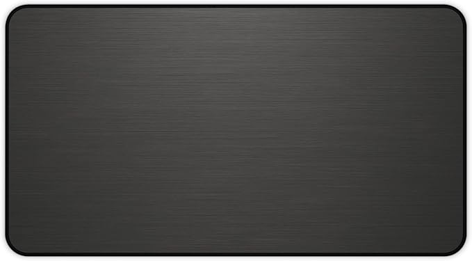 Brushed Metal Texture Desk Mat - Extended Mouse Pad & Desk Pad, Neoprene Surface, Non-Slip Rubber Base, Stitched Edges, Desk Protector for Keyboard & Mouse (Black, 12x22)