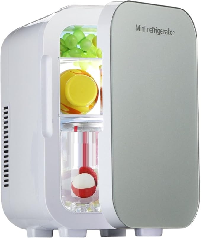 Portable Small Refrigerator 10L, Compact Mini Makeup Fridge for Skincare and Beverages - Energy Saving, Fast Cooling, Ideal for Car and Bedroom Use