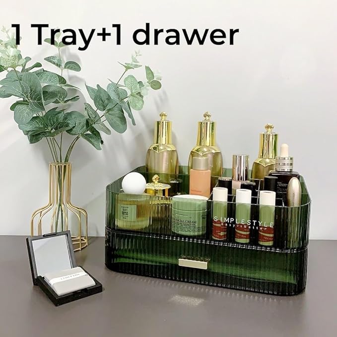 Makeup Organizer with Drawers Stackable Skincare Cosmetic Makeup organization for vanit Bathroom Desk Countertop