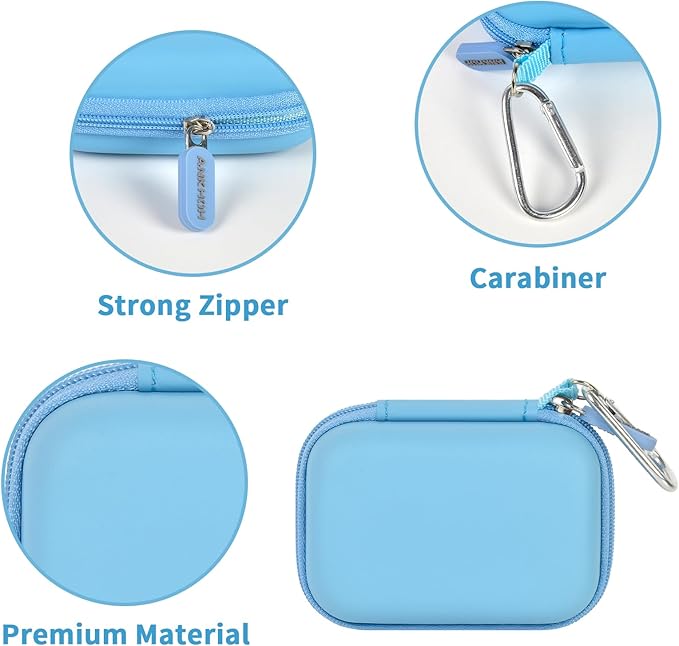 Carrying Case Compatible with Crucial X10/ X9 Pro 4TB/ 2TB/ 1TB Portable SSD, External Solid State Drive Hard Storage Holder Bag Fits for USB-C Cable (Box Only) (Blue)