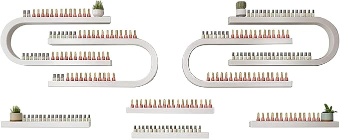 Wall Mounted Shelf Nail Polish Bottle Display Rack, U-Shaped Essential Oil Perfume Storage Rack, Multifunctional Hanging Salon/Beauty/Nail Shop Organizer Perfume Holder