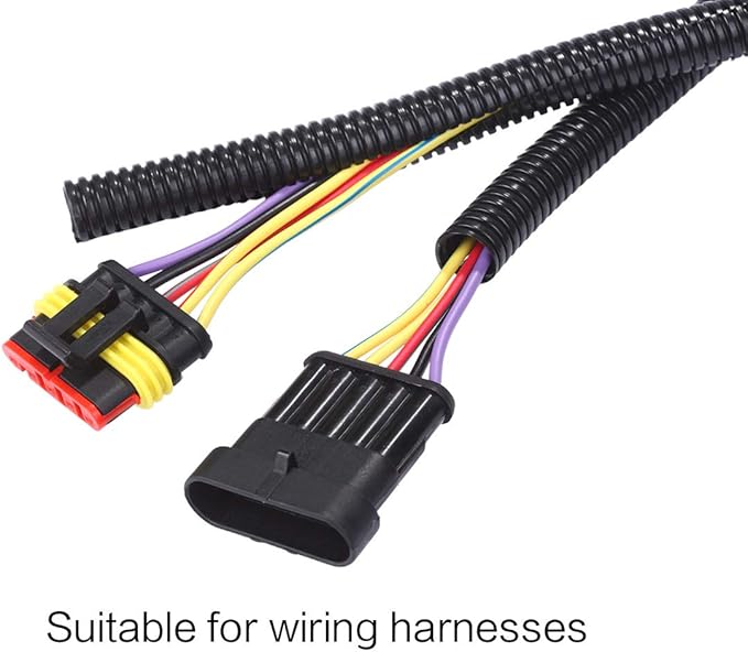 Alex Tech 10ft - 1/2 inch Split Wire Loom Tubing - Black