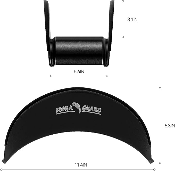 FLORA GUARD Garden Hose Holder, Heavy-Duty Hose Hanger, Holds Up to 125 ft, Garden Rack Wall Mount for Outside, Rust and Slip Resistant, Black