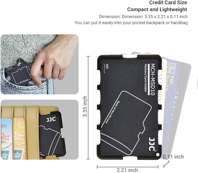 10 Slots Micro SD Card Holder Case Storage Organizer, Ultra Slim Credit Card Size Lightweight Portable TF MSD Memory Card Storage