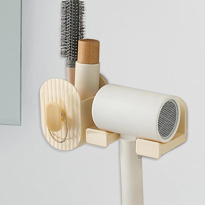 Wall Mount Hair Dryer Holder | No-Drill Storage Stand,Hair Tool Organizer - for Brush Bottle Curling Iron Comb Barrettes Cosmetics Straightener Home Bedroom Laundry Room