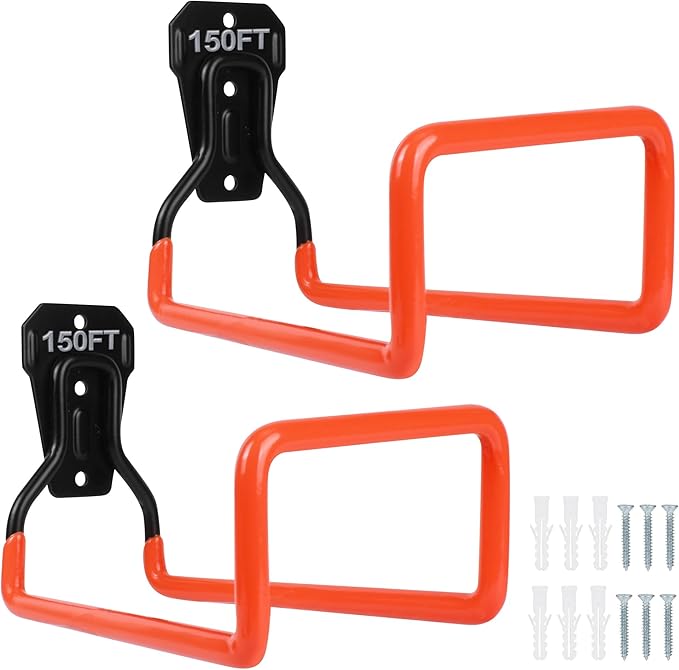 2pcs Hose Organizer Metal Hose Hangers for Outside Heavy Duty Hose Hook Wall Mount Hose Reels Garden Hose Holder for Ropes