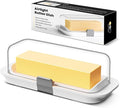 Pisol Butter Dish with Lid for Countertop and Refrigerator Door Shelf, Airtight Butter Keeper Container, Butter Holder for East/West Coast Butter, BPA-free, Microwave/Dishwasher Safe