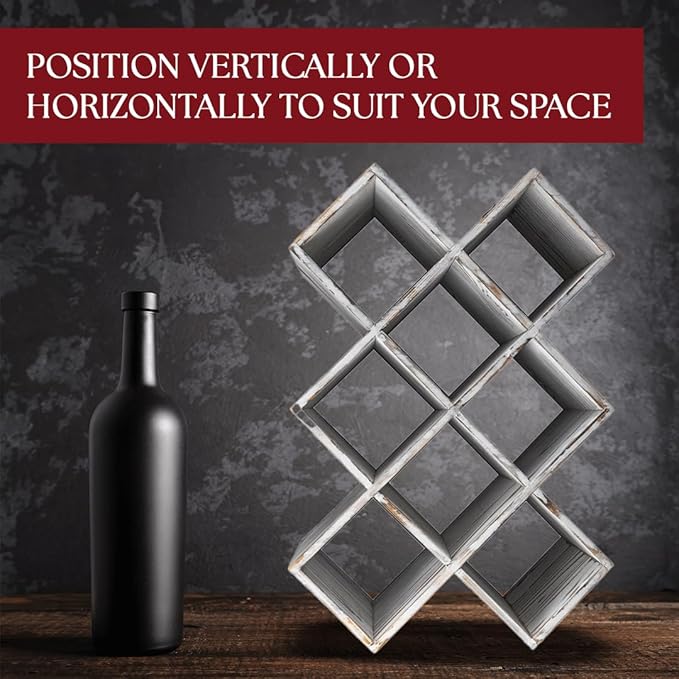 Penitent Man Wooden Wine Rack - Rustic Farmhouse Wine Racks Countertop Storage and Bottle Rack for Wine Storage