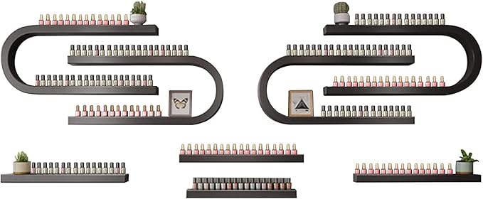 Wall Mounted Shelf Nail Polish Bottle Display Rack, U-Shaped Essential Oil Perfume Storage Rack, Multifunctional Hanging Salon/Beauty/Nail Shop Organizer Perfume Holder