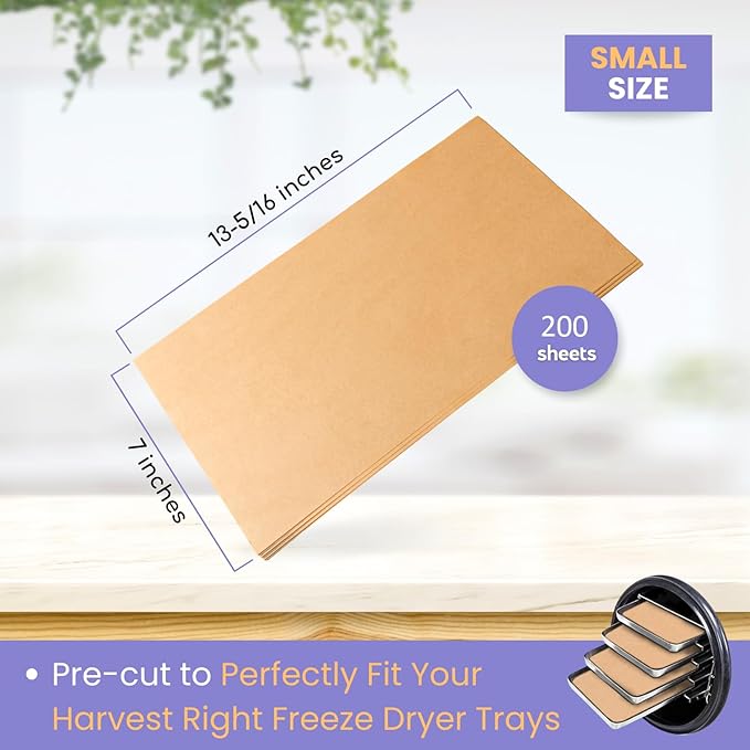 200 pack Parchment Paper For Harvest Right Freeze Dryer (S - Small)