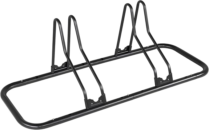 CyclingDeal Bicycle Floor Parking Rack Stand - for Mountain MTB Road Bike - Indoor Home Garage Storage - Upgraded 2 Bikes