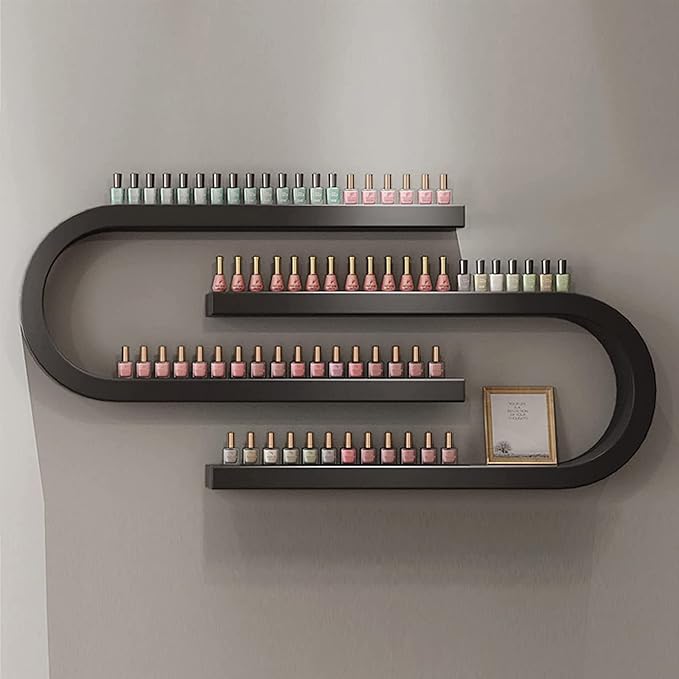 Wall Mounted Shelf Nail Polish Bottle Display Rack, U-Shaped Essential Oil Perfume Storage Rack, Multifunctional Hanging Salon/Beauty/Nail Shop Organizer Perfume Holder