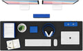 K KNODEL Large Office Leather Desk Mat, Mouse and Keyboard Pad, Computer and Laptop Mat, Desktop Protector and Cover, Writing Pad and Blotter (47.2"x17", Black)