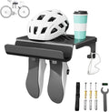 Bike Wall Mount Rack Indoor Bike Storage Garage Bike Rack Wall Mount with Shelf and Hooks Store Your Helmet and Shoes for a Single Road, Mountain or Other Bicycle (Fit Crank Bicycle)