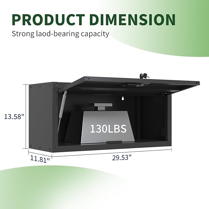 Metal Tool Cabinet,Garage Storage Cabinet System,Wall Cabinet & Locking Rolling Tool Cabinet with Doors and Adjustable Shelves,Steel Tool Cabinets for Home (2 Pcs-StyleAA, Black)