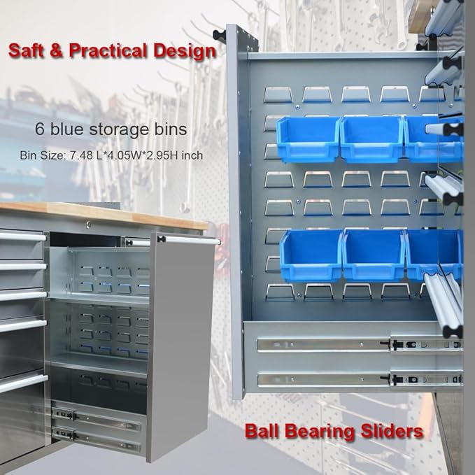 2 Pack - 72" Stainless Steel Rolling Tool Chest with 11 Drawers + 3 Upper Cabinets, Large Lockable Storage Cabinet, Mobile Workbench with Wheels for Garage Workshop (2 × HTC7214W1)