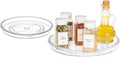 primebox 11" Lazy Susan Organizer. 360 Degree Rotating Turntable for Cabinets, Fridge, Pantry, Bathroom, Under Sink Organizing, Vanity, Countertops, Organizer for Spices Clear. 2 Pack