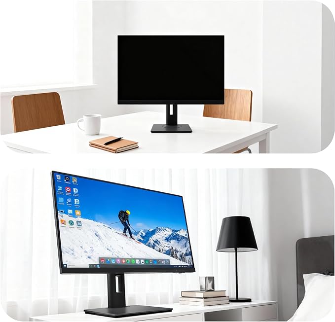 2026 Version Ergonomic VESA Monitor Stand, 150mm Spring Height adjustment,, Tool-Free Base, Swivel, Tilt & Rotation, for 26–32" Monitors, 7.28–8.82 lb, 100x100mm Vesa Mount (7.28～8.82LB)