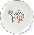 Wedding Ring Dish For Bride-Bride To Be Jewelry Dish Tray-Ceramic White