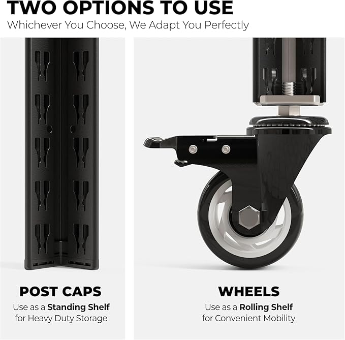 HOMEDANT House 5-Tier Metal Boltless Rolling Cart Shelf Rack Casters Heavy Duty Wheel Shelving Unit Adjustable Utility Storage Shelves Organizer Shelf Kitchen Garage 48.1" W x 18.5" D x 75.4" H 1Pack