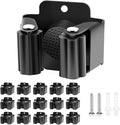 Verdenu 15 Pack Broom Holder Wall Mount, Mop and Broom Holder Wall Mount, Stainless Steel Command Mop Hanger with Screws, Garden Tool Storage Organizer for Kitchen, Home, Bathroom, Garage, Black