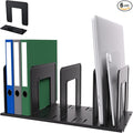 Adjustable Vertical File Sorter Sturdy Plastic Expandable Upright File Holder, Desktop Binder Organizer, School Office Organization Bookshelf Divider, Assemble Easily Endlessly, Black