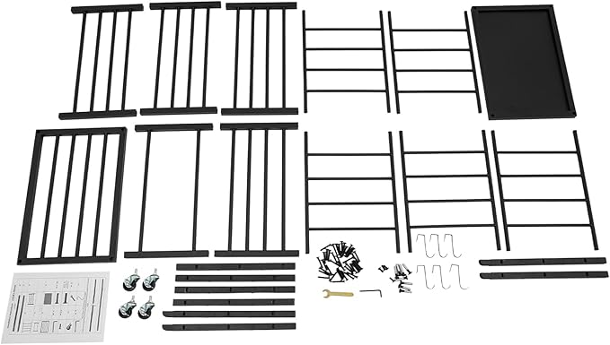 5-Tier Spray Paint Rack Organizer, Rolling Spray Bottle Holder with Storage Shelf, Metal Spray Paint Can Storage Holder, Aerosol Can Holder Rack for Garage, Craft Workroom (Black)