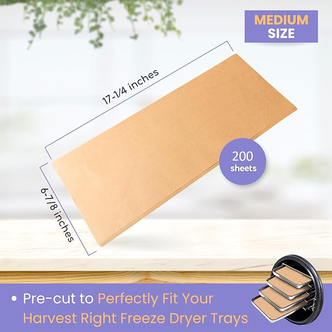 200 pack Parchment Paper For Harvest Right Freeze Dryer (M - Medium)