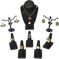 MOOCA Jewelry Display Set, Necklace Display Bust, Earring Organizer, Ring Holder Stand for Showcase and Store, Premium Fabric