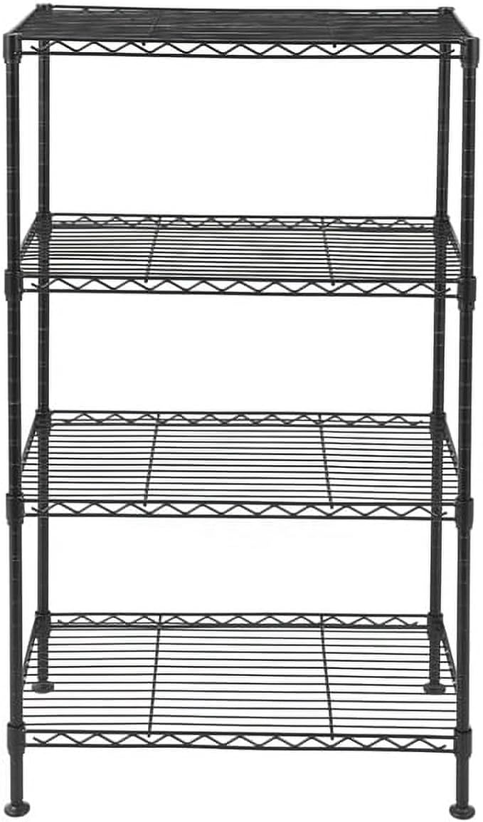 4-Tier Wire Storage Shelf Unit, 83 lbs Per Shelf Capacity, Adjustable Steel Shelving Rack for Kitchen, Pantry, Garage