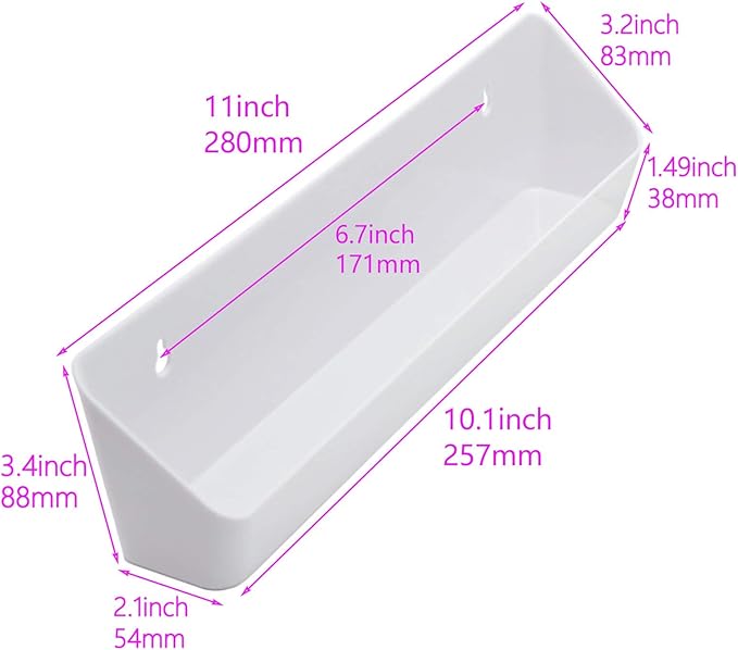 Aiwaiufu 11“ Kitchen Sink Front Trays Tip Out Tray Set 11 Inch Polymer Plastic White – 2Pack