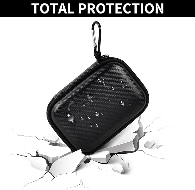 Carrying for Samsung T9/ T7/ T7 Shield Portable SSD 4TB 2TB 1TB, USB External Solid State Hard Drive Storage Travel Carrying Holder Fits for USB Cable (Full-Black)-Box Only