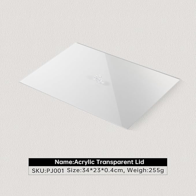 Acrylic Stackable Cover For Most 9.46" D x 13.79" W x 1.18" H Inch Jewelry Trays, Transperant Clear Dustproof Lid With Small Handle For Stackable Tray, Lid Size 9.06" D x 13.4" W x 0.75" H