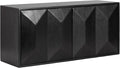 Kate and Laurel Ranier Modern Wooden Two-Door Wall Cabinet, 30 x 10 x 14, Black, Decorative Storage Cabinet with Dimensional Face for Use as Floating Nightstand or Floating TV Shelf