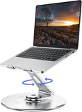 High-End Laptop Stand for Desk with 360 Rotating Base, Ergonomic Protable Laptop Riser for Collaborative Work, Aluinum Computer Notebook Stand Holder for MacBook Air Pro, Dell, XPS, HP up to 17 Inches