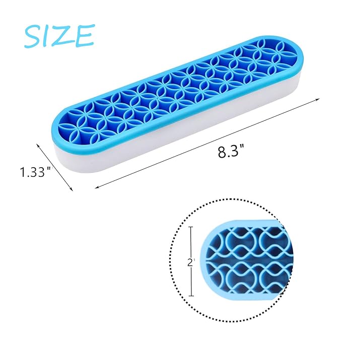TANG SONG 1 PC Silicone Make up Brush Holder Cosmetic Storage Box Desktop Organizers (Blue)
