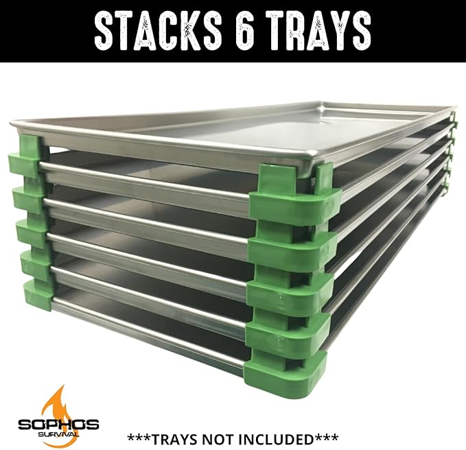 20 Pc Original Tray Stackers for Harvest Right Freeze Dryer Trays – Stacks 6 Trays – Green – Freeze Dryer Machine Accessories – Freeze Dried Food Storage – Made in USA