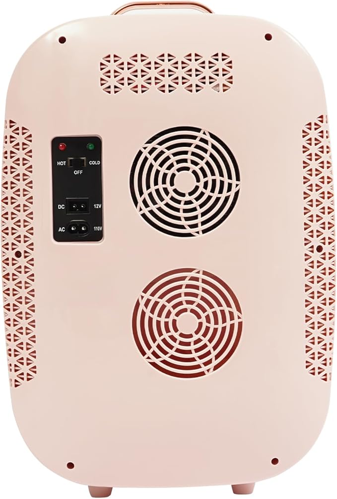Beauty Fridge for Cosmetics Storage,12.68Qt Mini Cosmetics Refrigerator with Cooling & Heating Function,Compact Fridge for Makeup Lipstick with Handle,Skincare Fridge for Cosmetics,Food,Drinks (Pink)