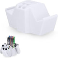 Game Controller Holder & Desktop Pen Organizer Stand With Ten Slots for Pens, Pencils, Stationery, Craft Tools & More - Universal Design for PS5 XBOX SERIES X ONE PS4 SWITCH PC Gamepads - D05 - White