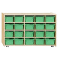 Contender C14509LGF-C5 (COO2Z) Mobile 20 Tray Storage with Lime Green Trays - Assembled with Casters