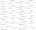 Lifewit Floating Shelves for Wall, 12 Pack Clear Acrylic Shelf 15" Room Decor for Bookcase/Vinyl Record Display/Photo/Picture in Bedroom, Living Room, Bathroom, Kitchen Storage and Organization