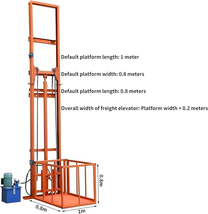 1Ton/2200Lbs Load Capacity Electric Lift Platform Table,19FT Lifting Height Hydraulic Lifting Rail Hoist,Wall Mounted Factory Warehouse Home Space Dedicated Freight Elevator